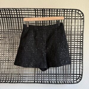 Maje Black Sequin Shorts